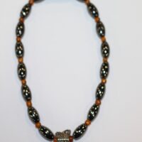 Magnetic Hematite Single Anklet - Butterfly Center Stone