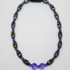 Magnetic Hematite Single Anklet - Dual Center Beads, Purple