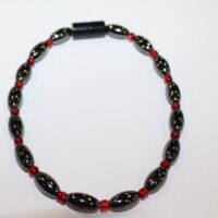 Magnetic Hematite Anklet: Hematite & Red Beads