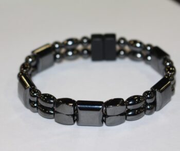 Magnetic Hematite Double Bracelet - BlackMagnetic Hematite Double Bracelet - Black