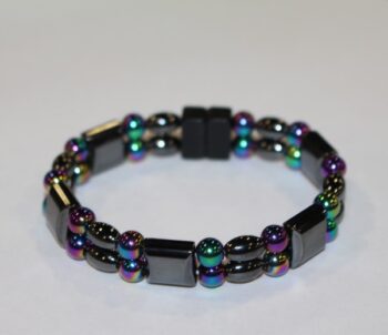 Magnetic Hematite Double Bracelet - RainbowMagnetic Hematite Double Bracelet - Rainbow