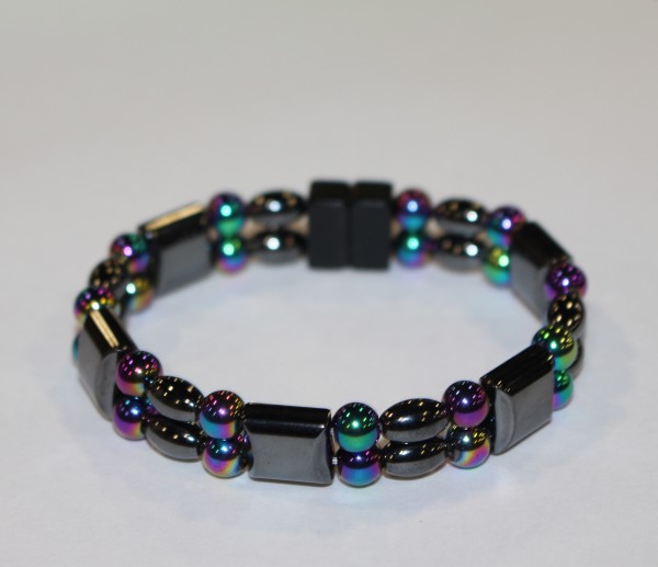 Rainbow Hematite & Crystal Magnetic Bracelet – Beads-N-Style