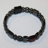 Magnetic Hematite Double Bracelet - Red Tiger Eye Center Stone