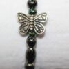 Magnetic Hematite Single Bracelet - Butterfly Center Stone, Double Wings, Rainbow Beads