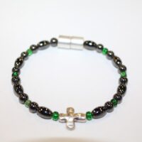 Magnetic Hematite Single Bracelet - Cross Center Stone