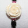 Magnetic Hematite Single Bracelet - Rose Center Stone: Off-white, Hot Pink Beads