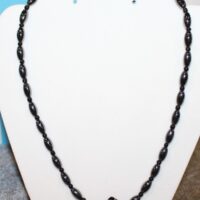 Magnetic Hematite Necklace - Black Diamond Center Stone, Black Beads