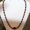 Magnetic Hematite Necklace - Red Center Stone, Red Beads
