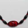 Magnetic Hematite Necklace - Red Center Stone, Red Beads